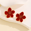 Wholesale Women's Zinc Alloy Oil Dripping Flower Earrings