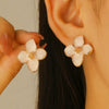 Wholesale Women's Zinc Alloy Oil Dripping Flower Earrings
