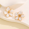 Wholesale Women's Zinc Alloy Oil Dripping Flower Earrings