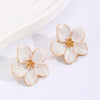 Wholesale Women's Zinc Alloy Oil Dripping Flower Earrings