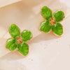 Wholesale Women's Zinc Alloy Oil Dripping Flower Earrings