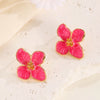 Wholesale Women's Zinc Alloy Oil Dripping Flower Earrings