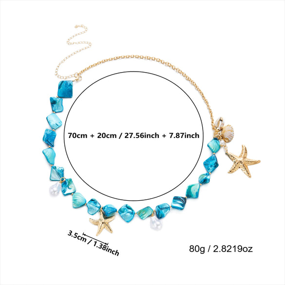 Wholesale Women's Zinc Alloy Shell And Starfish Pendant Waist Chain