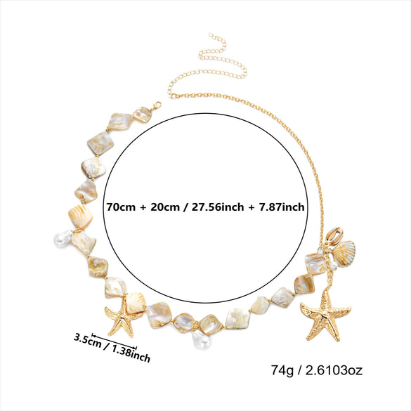 Wholesale Women's Zinc Alloy Shell And Starfish Pendant Waist Chain