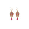 Wholesale Women's Zinc Alloy Skull Heart Geometric Print Dropshaped Pendant Earrings With Electroplating