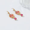 Wholesale Women's Zinc Alloy Skull Heart Geometric Print Dropshaped Pendant Earrings With Electroplating