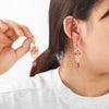 Wholesale Women's Zinc Alloy Skull Heart Geometric Print Dropshaped Pendant Earrings With Electroplating