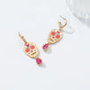 Wholesale Women's Zinc Alloy Skull Heart Geometric Print Dropshaped Pendant Earrings With Electroplating