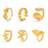 Wholesale Women's Zinc Alloy Star Geometric Metal Ring With Electroplating