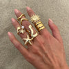 Wholesale Women's Zinc Alloy Star Geometric Metal Ring With Electroplating