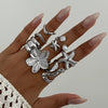 Wholesale Women's Zinc Alloy Star Geometric Metal Ring With Electroplating