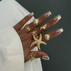 Wholesale Women's Zinc Alloy Star Geometric Metal Ring With Electroplating