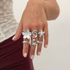 Wholesale Women's Zinc Alloy Star Geometric Metal Ring With Electroplating