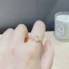 Wholesale Women's Zinc Alloy Star Open Finger Ring With Micropaved Zircon And Electroplating