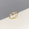 Wholesale Women's Zinc Alloy Star Open Finger Ring With Micropaved Zircon And Electroplating