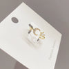 Wholesale Women's Zinc Alloy Star Open Finger Ring With Micropaved Zircon And Electroplating