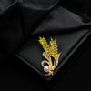 Wholesale Women's Zinc Alloy Wheat Spike Leaf Fashion Brooch With Electroplating