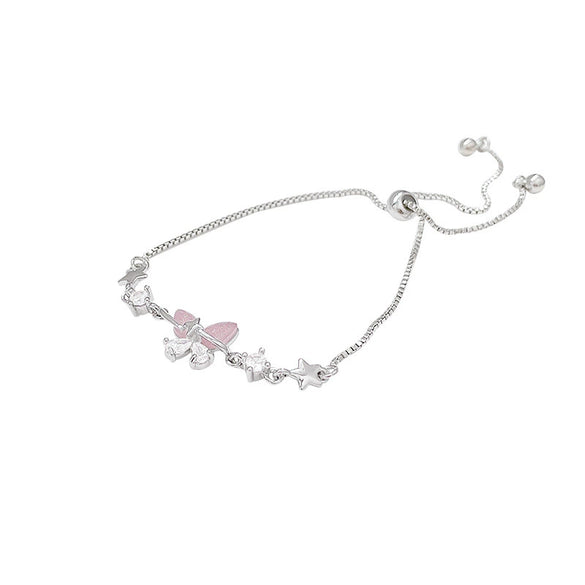 Wholesale Women's Zircon Butterfly Copper Bracelet With Electroplating Treatment Animal Insect Style