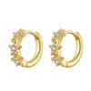 Wholesale Women's Zircon Earrings Copper Material Fivepointed Star Design Electroplated