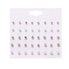 Wholesale Women's Zircon Earrings Set Zinc Alloy Geometric Style Diamond Design