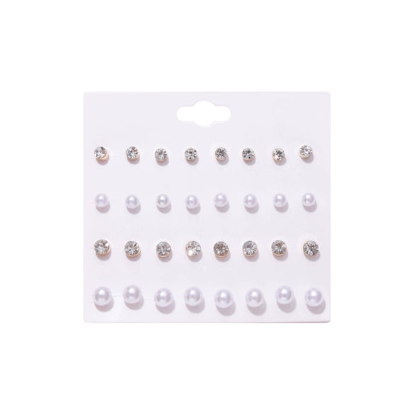 Wholesale Women's Zircon Earrings Set Zinc Alloy Geometric Style Diamond Design