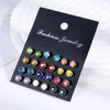 Wholesale Women's Zircon Earrings Set Zinc Alloy Geometric Style Diamond Design