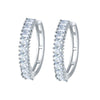 Wholesale Women's Zircon Earrings With Large Circle Shape And Single Row Crystal Featuring Flower Pattern And Electroplating Treatment