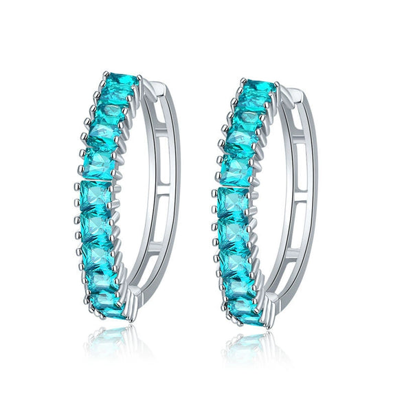 Wholesale Women's Zircon Earrings With Large Circle Shape And Single Row Crystal Featuring Flower Pattern And Electroplating Treatment