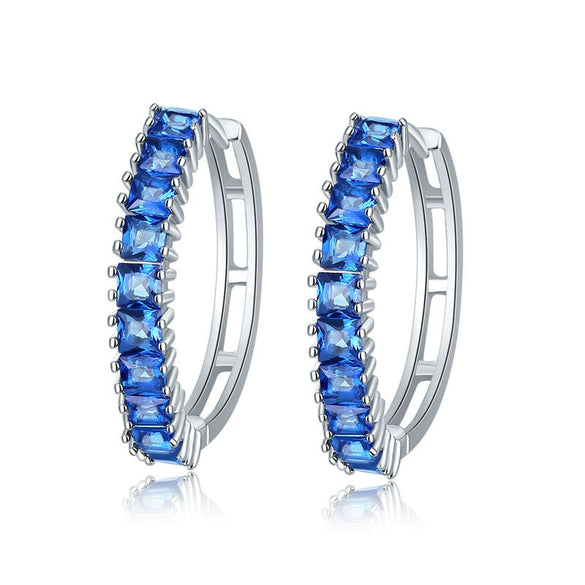 Wholesale Women's Zircon Earrings With Large Circle Shape And Single Row Crystal Featuring Flower Pattern And Electroplating Treatment