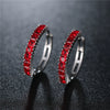 Wholesale Women's Zircon Earrings With Large Circle Shape And Single Row Crystal Featuring Flower Pattern And Electroplating Treatment