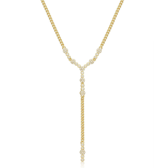 Wholesale Women's Zircon Pendant Necklace With Artificial Crystal And Copper Geometric Style Furnace Vacuum Plating And Electroplating Treatment