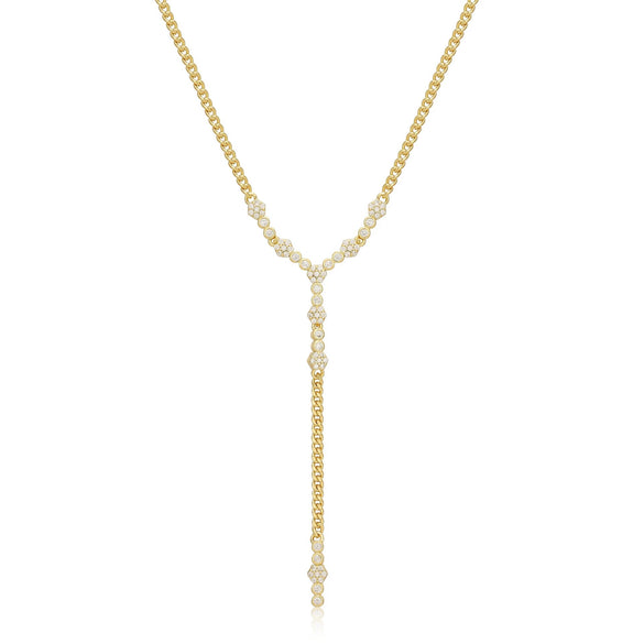 Wholesale Women's Zircon Pendant Necklace With Artificial Crystal And Copper Geometric Style Furnace Vacuum Plating And Electroplating Treatment