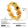 Wholesale Women's Zircon Rose Geometric Plant Flowers Style Stainless Steel Ring With Electroplating Treatment Light Luxury High End Jewelry Non Fading