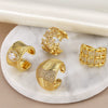 Wholesale Women's Zircon Star Ring Copper Goldplated Geometric Open Ring