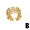Wholesale Women's Zircon Star Ring Copper Goldplated Geometric Open Ring