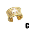 Wholesale Women's Zircon Star Ring Copper Goldplated Geometric Open Ring