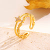 Wholesale Women's Zirconencrusted Copper Flower Ring Light Luxury Style
