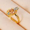 Wholesale Women's Zirconia Ring Copper Geometric Cartoon Characters Electroplated Style