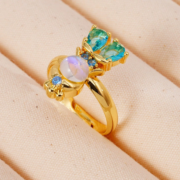 Wholesale Women's Zirconia Ring Copper Geometric Cartoon Characters Electroplated Style