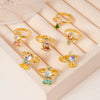 Wholesale Women's Zirconia Ring Copper Geometric Cartoon Characters Electroplated Style