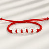 Wholesale Women's Zodiac Rat Woven Red Rope Bracelet 925 Sterling Silver Electroplated