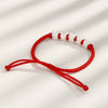 Wholesale Women's Zodiac Rat Woven Red Rope Bracelet 925 Sterling Silver Electroplated