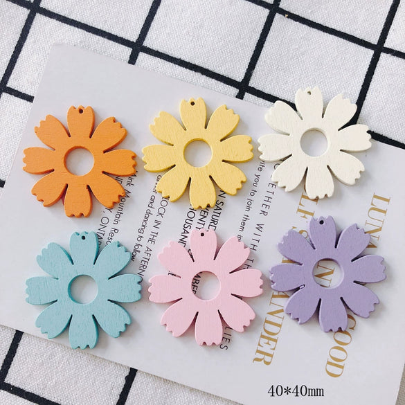 Wholesale Wood Candy Color Flower Earrings Jewelry Accessories