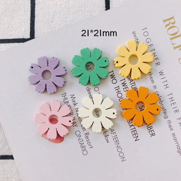 Wholesale Wood Candy Color Flower Earrings Jewelry Accessories