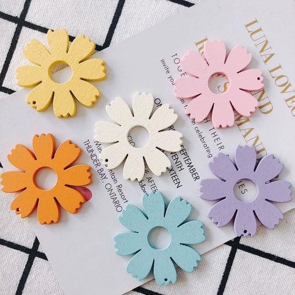 Wholesale Wood Candy Color Flower Earrings Jewelry Accessories