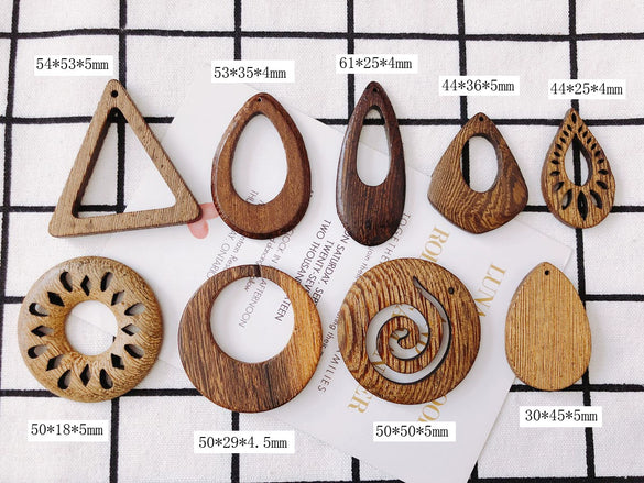 Wholesale Wood Earrings Simple Fashion Triangle Round Jewelry Accessories