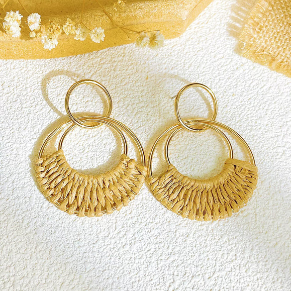 Wholesale Wood Geometric Drop Handmade Earrings For Women