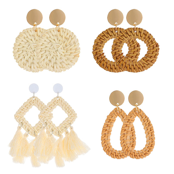 Wholesale Wood Geometric Drop Handmade Earrings For Women