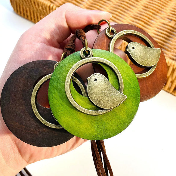Wholesale Wooden Animal Zodiac Pendant Necklace Dripping Oil Treatment Long Sweater Chain