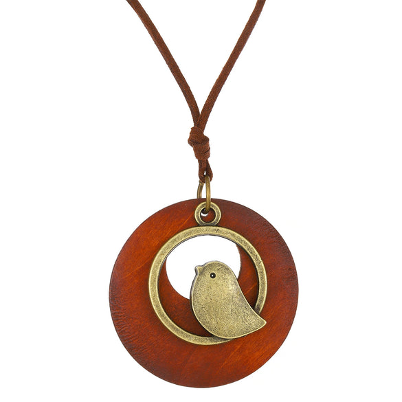 Wholesale Wooden Animal Zodiac Pendant Necklace Dripping Oil Treatment Long Sweater Chain